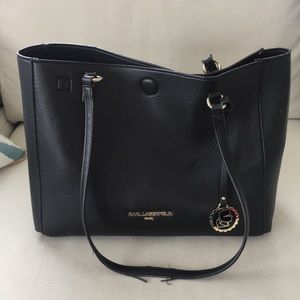 Used Karl Laferfeld black leather bag